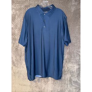 Hickey Freeman Golf Polyester blend Collared Blue Short Sleeve Polo XL #767